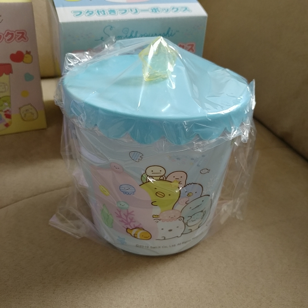 San-X Sumikko Gurashi plastic canister - Blue (Toreba)